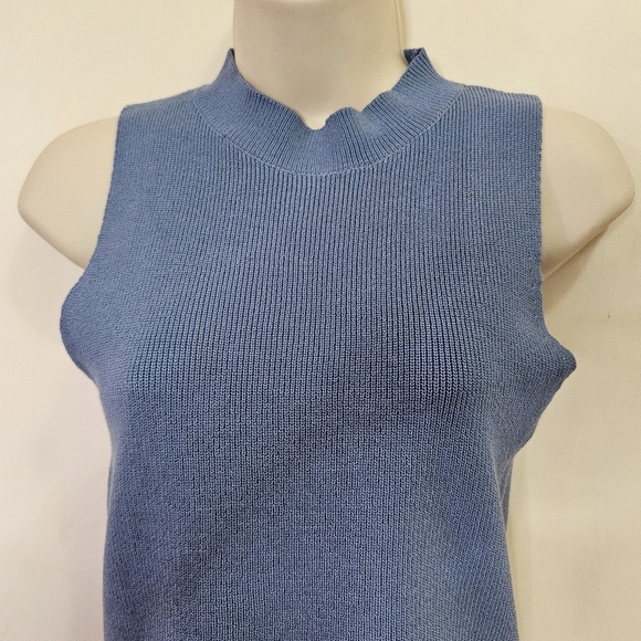Cloud Ten Blue Sleeveless Knit High Neck Festival Dress with Fringe,Medium, NWT - Picture 9 of 16
